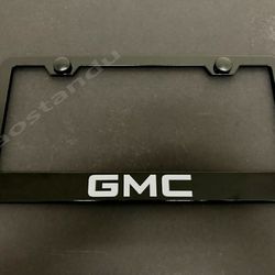 GMC BLACK Stainless Metal License Plate Frame