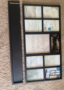 🏡 MOVING SALE – Family Collage Frame & Floating Shelf Set – $25 🏡