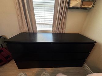 Black 6-Drawer Double Dresser