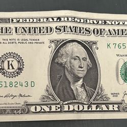 8 Digit Scattered Ladder 1-8 Serial Number One Dollar Bill