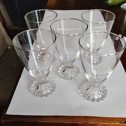 Vintage 8 oz bubble boopie water parfait glass anchor hocking set of 5