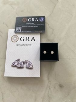 VVS1 Moissanite Earrings  With 925 Sterling Silver 1 Carat