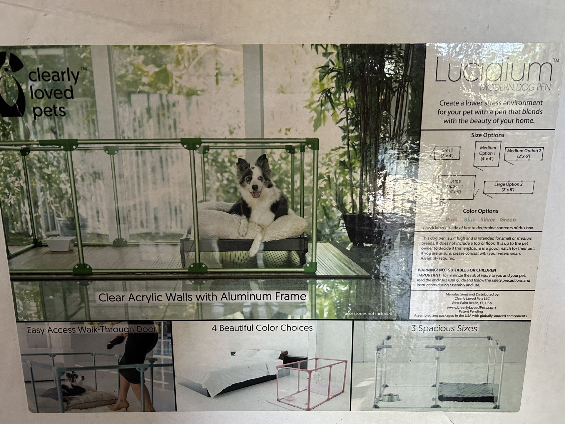 Clearly Loved Pets Lucidium Dog Pen