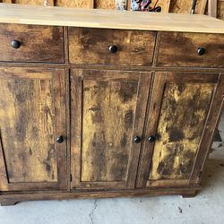 Rustic Wood Coffee Bar/Side Table 