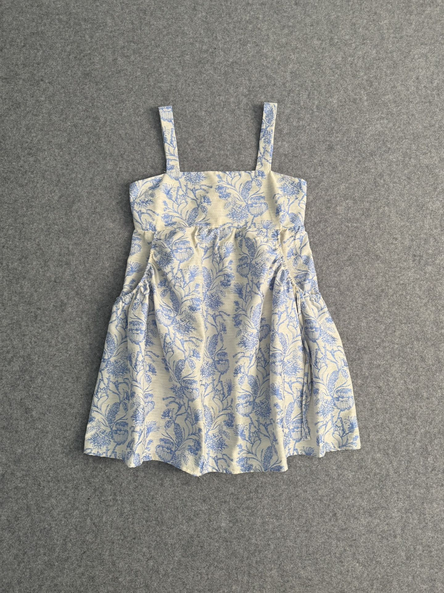 Blue And White Floral Tiered Sundress
