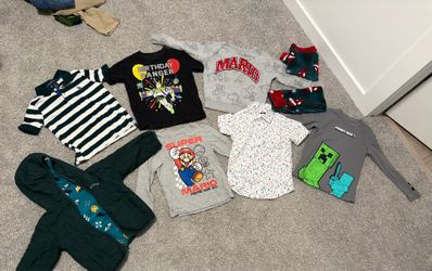 Boys Toddler Size 4T 4/5 Clothes Lot Columbia Jacket Shirts PJs Spider-Man Minecraft Mario