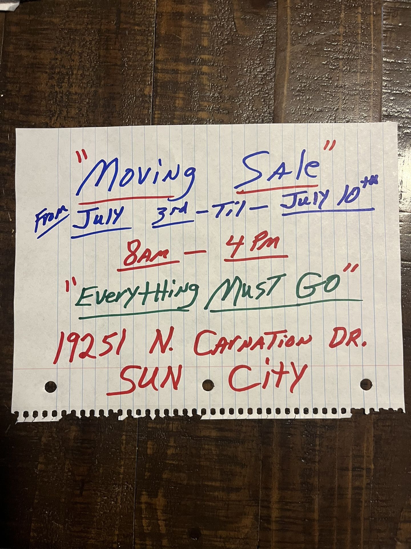 MOVING YARD  SALE 
