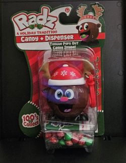 Radz Christmas Jingles Candy & Dispenser-Tongue Pops Out Candy Inside RARE (2/4 Set)