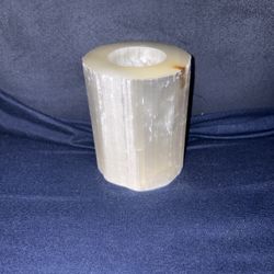 Selenite Crystal Tower Candle Holder Protection Meditation Healing Made Morocco 
