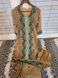 Beige Embroidered Salwar Kameez  Bust Size 40
