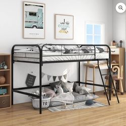 Twin Size Metal Loft Bed Frame