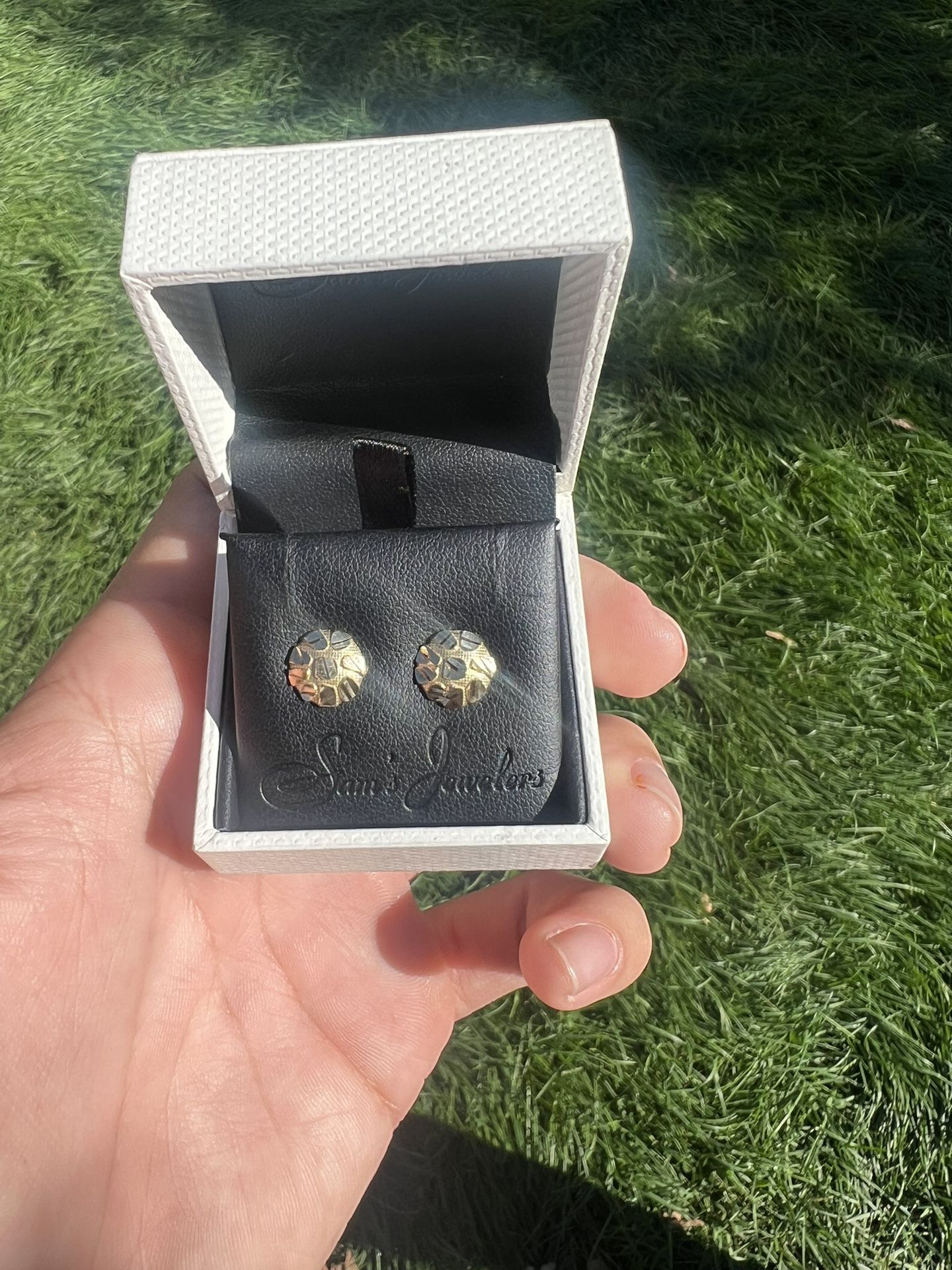 10k Gold Cookie Nugget Earrings