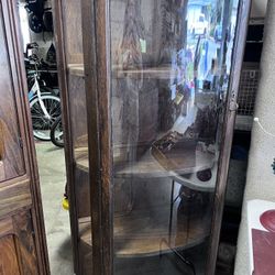 Curved Glass Curio Cabinet
