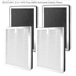 4pack 25 Replacement Filters Compatible with MA Series 25 Air Purifier B1/S1/W1, 3 in 1 H13 True HEPA Activated Carbon Filters