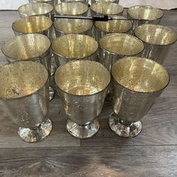 17 Large Mercury Silver Vases
