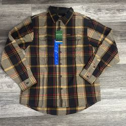 Men’s Orvis Flannel Shirt L New Yellow Black 
