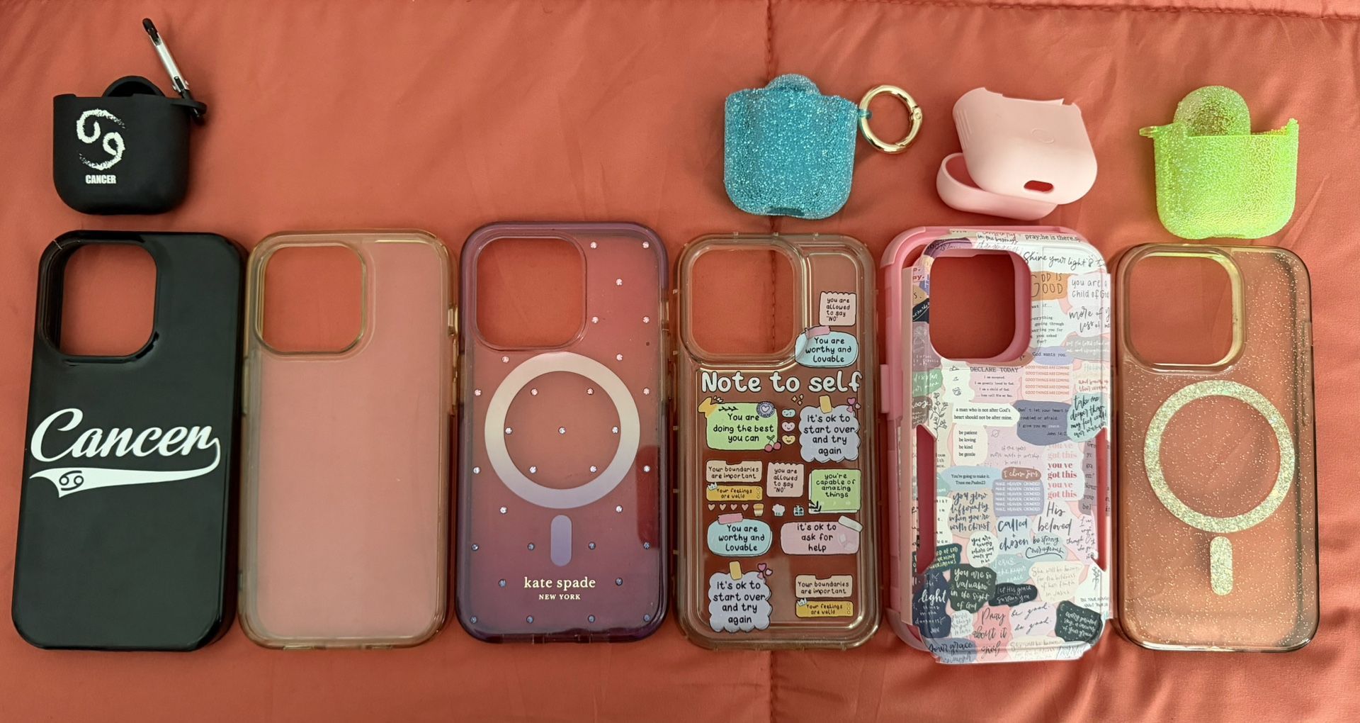 6 iPhone 15 Pro Phone Cases+AirPod Holder Cases