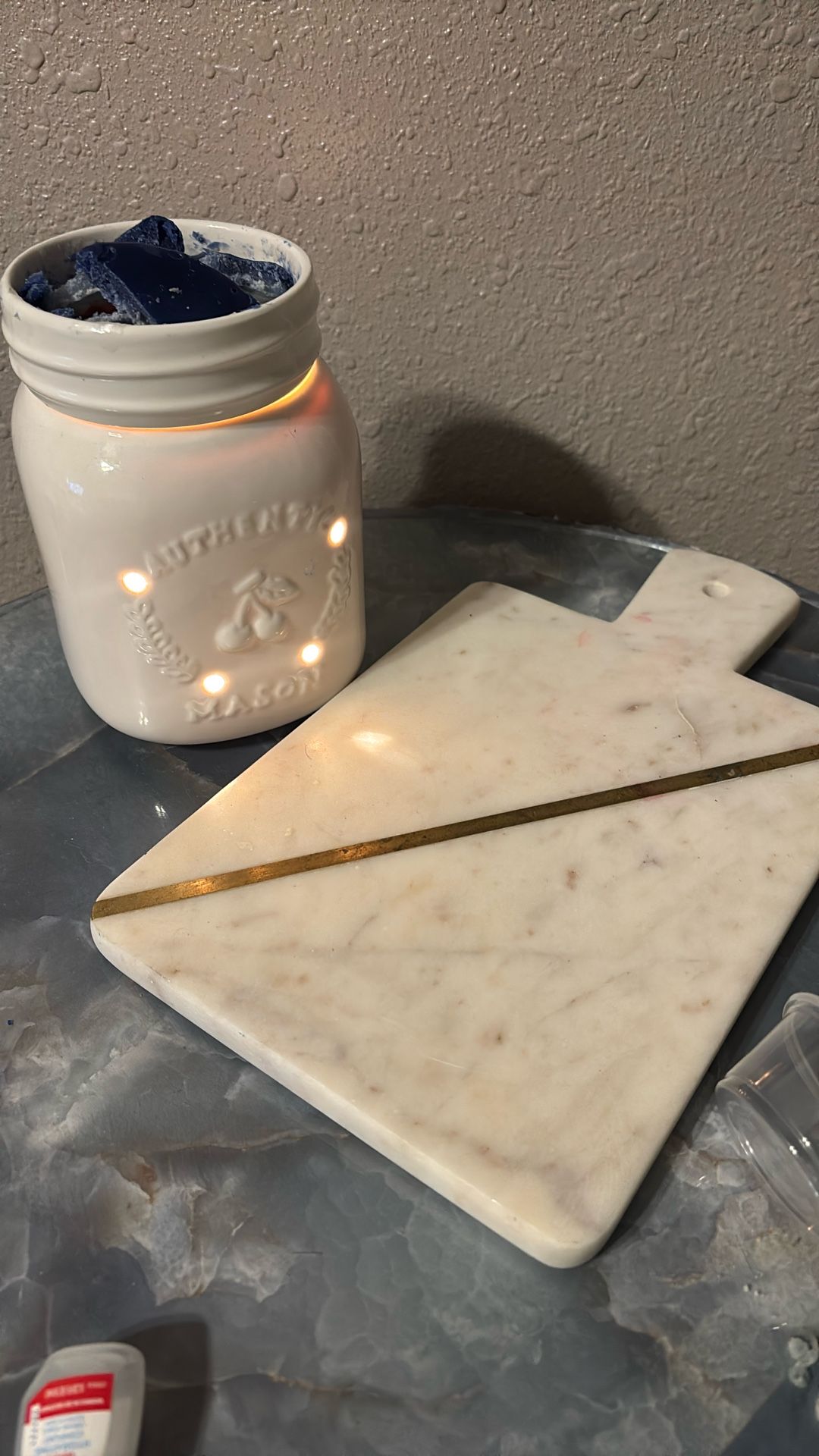 Candle Wax Warmer &  Decorative Marble Board