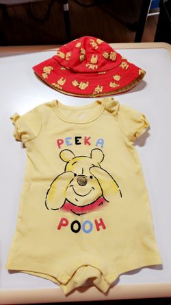 Winnie the Pooh and Tigger-Rompers and Hats 12M
