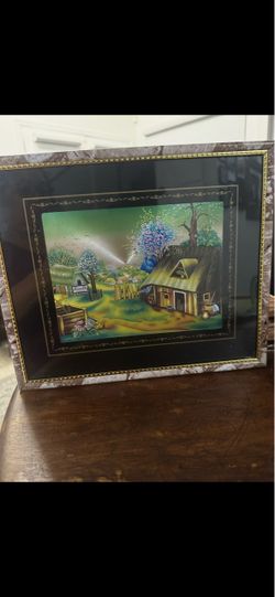 Vintage 1970’s foil Art retro Holographic print