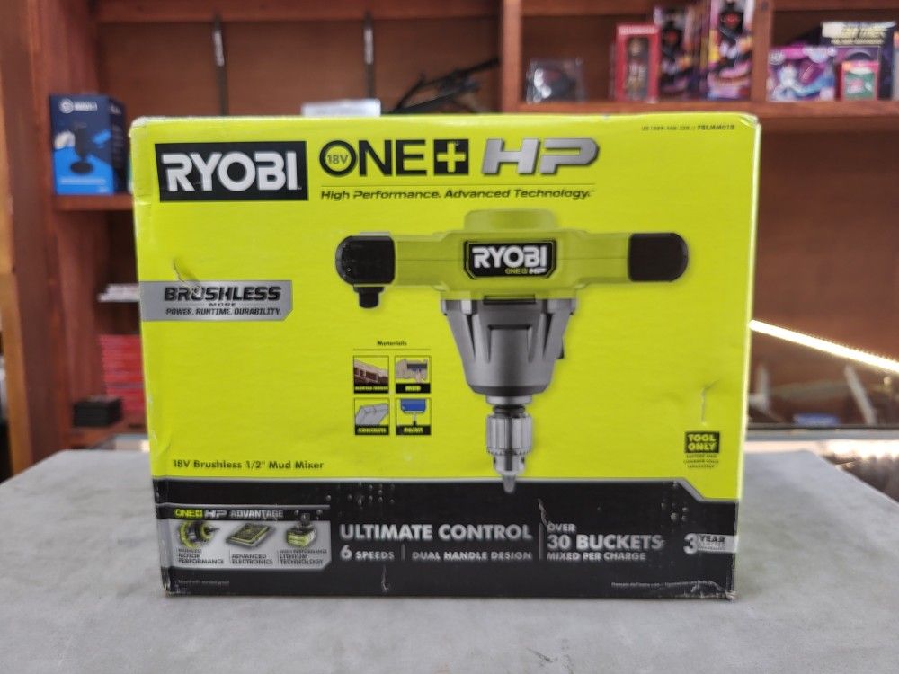 Ryobi 18v Brushless 1/2" Mud Mixer (Tool Only)
