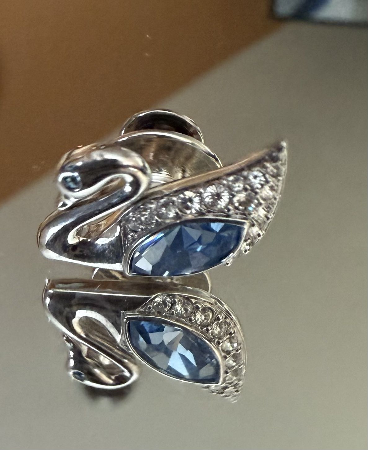 Vintage Swarovski Crystal Swan Tie Tac Pin