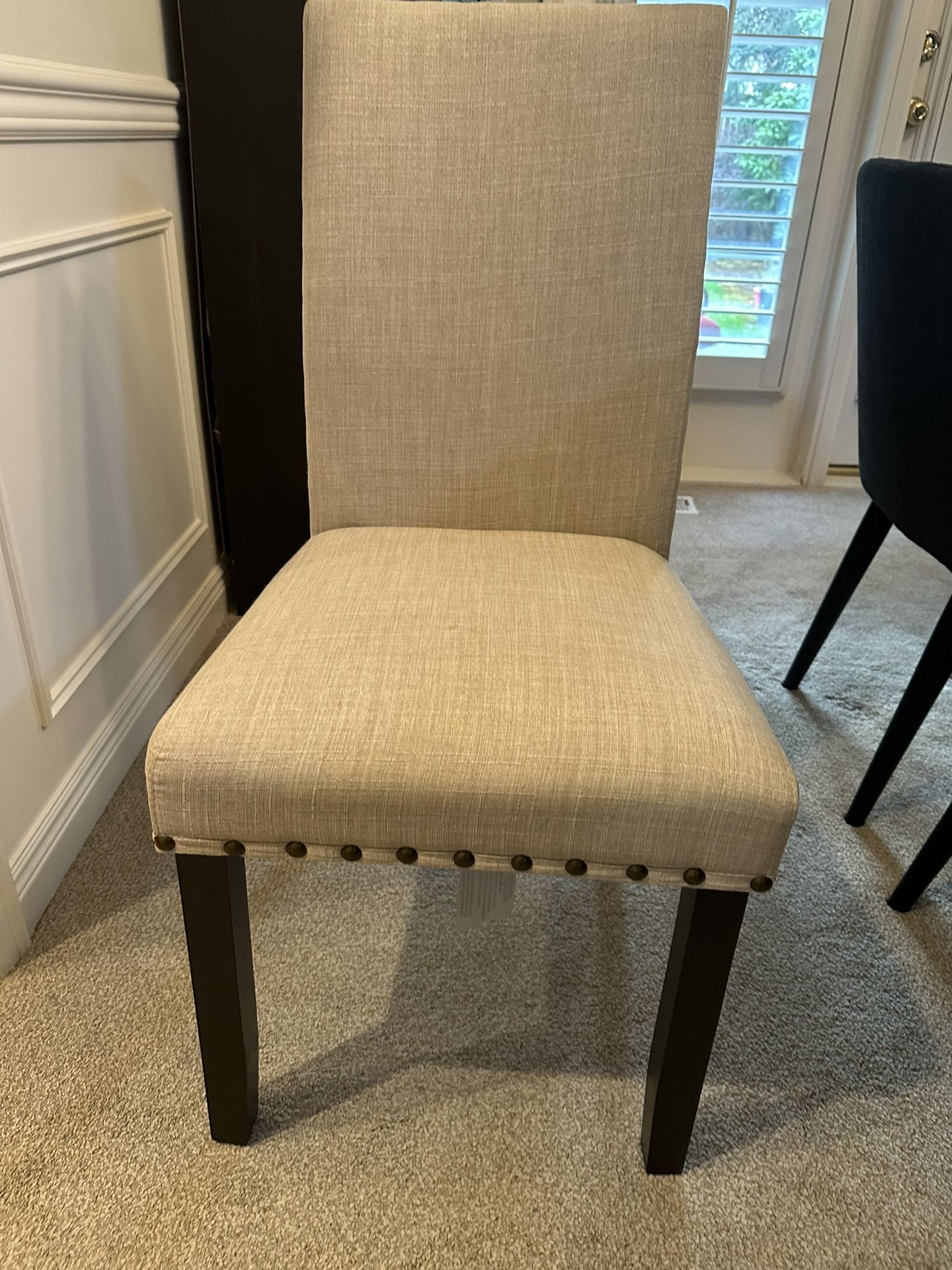4 Dining chairs and a bench with cushion for sale