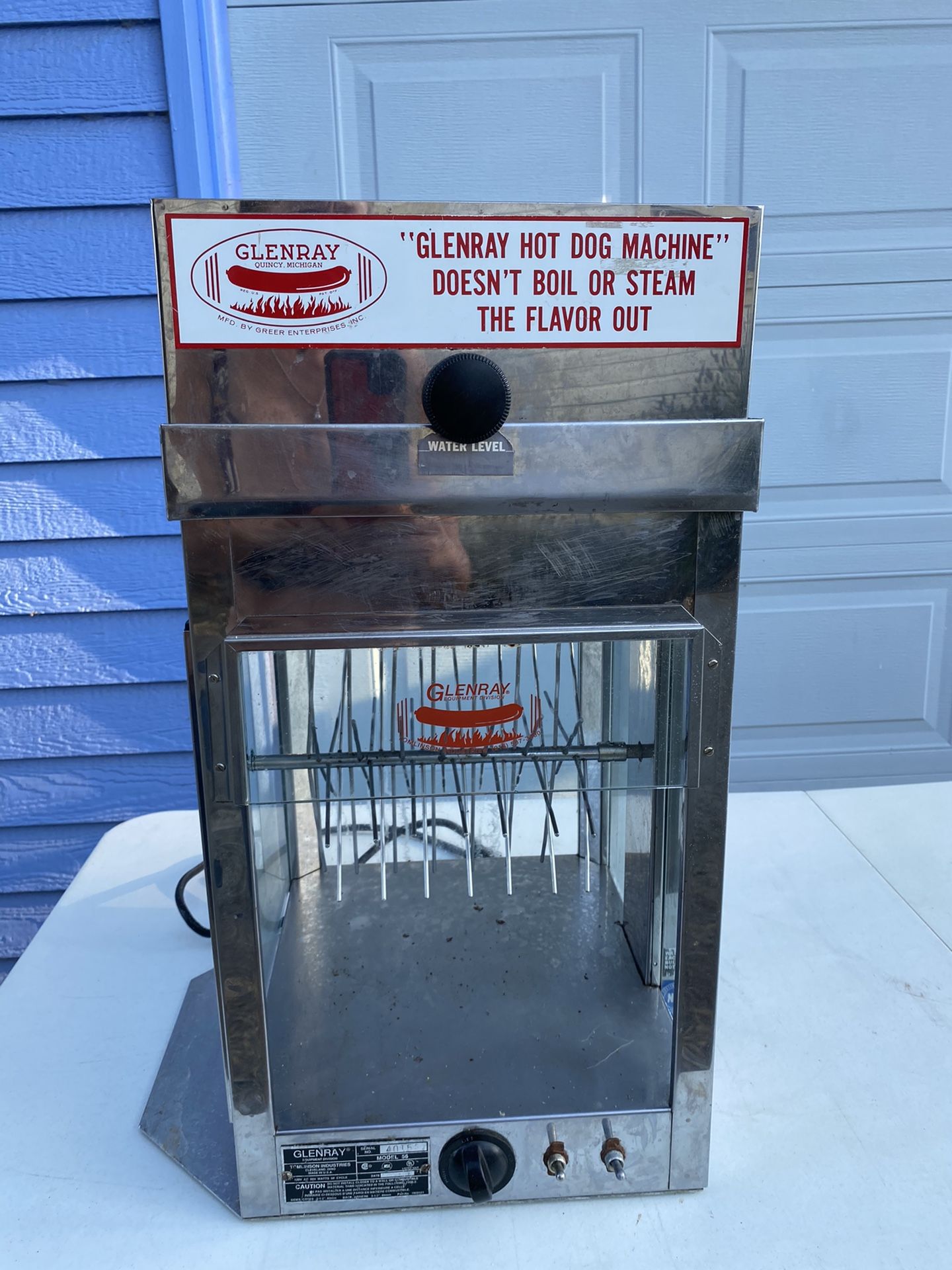 Vintage Glenray Hot dog machine with Bun warmer model 56