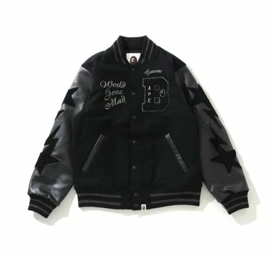 Black On Black ⚫️ ***BAPE VARSITY JACKET*** A BATHING APE