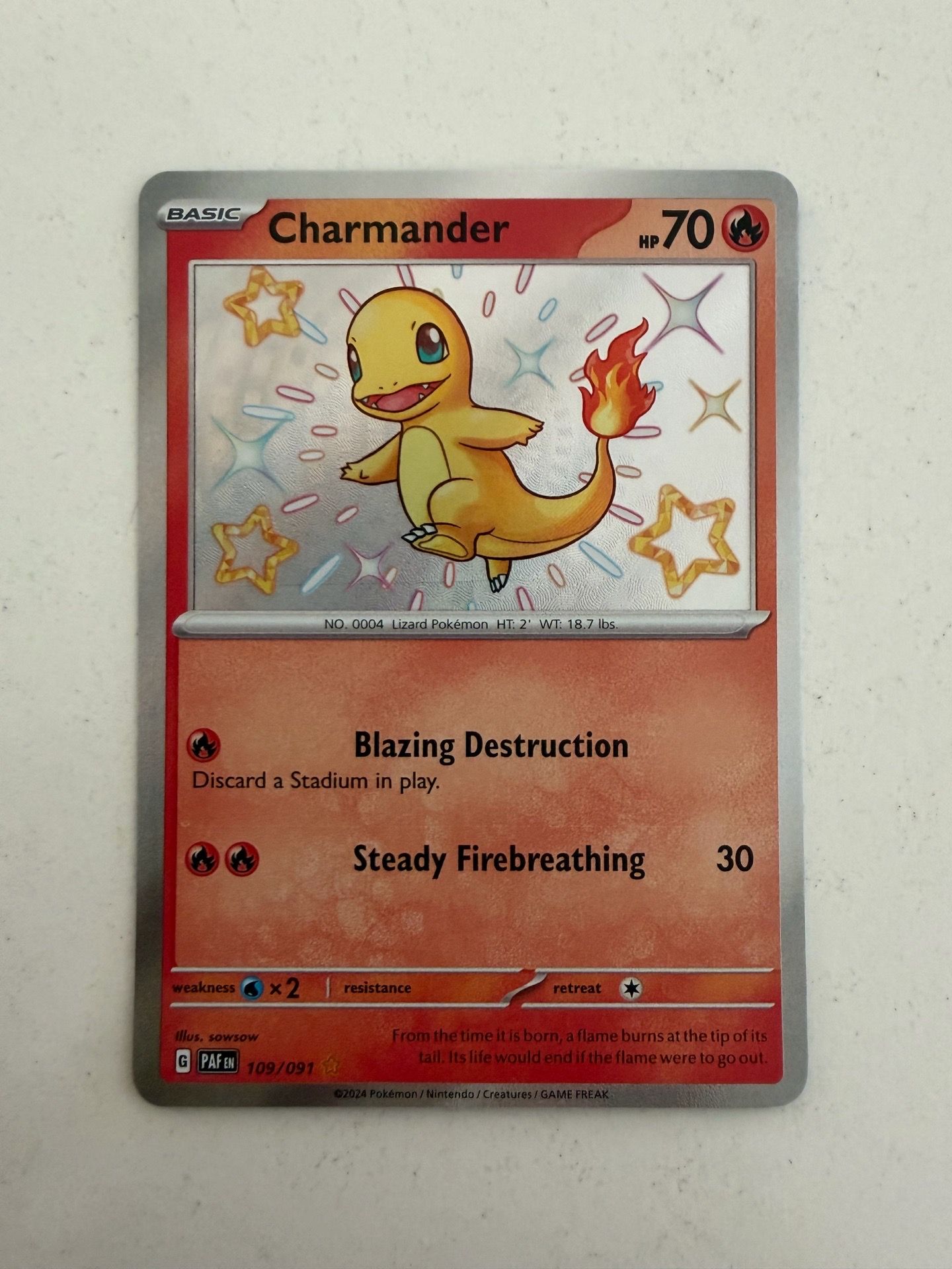 Charmander 109/091 Baby Shiny Pokemon Card