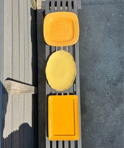 Fun yellow serving trays