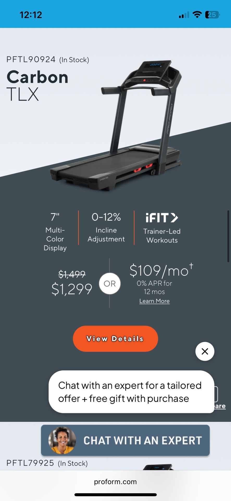Proform Carbon TLX Treadmill