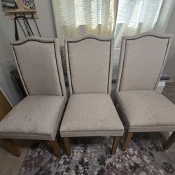 Dining chairs- Set of 3. Needs cleaning. Sturdy