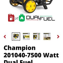 Champion Duel Fuel Electric Start 7500 Watt Generator 