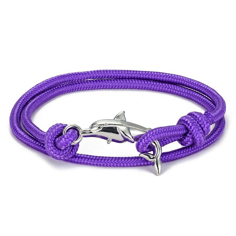 New Dolphin Bracelet Adjustable Purple 