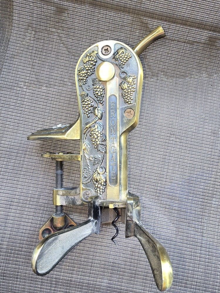 Brass Wine Bottle Opner And Platter