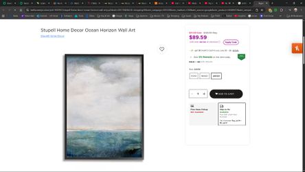 OCEAN HORIZON CANVAL WALL ART - NEW