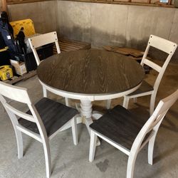 Real Wood White/Gray Dining Room Table   MUST GO 