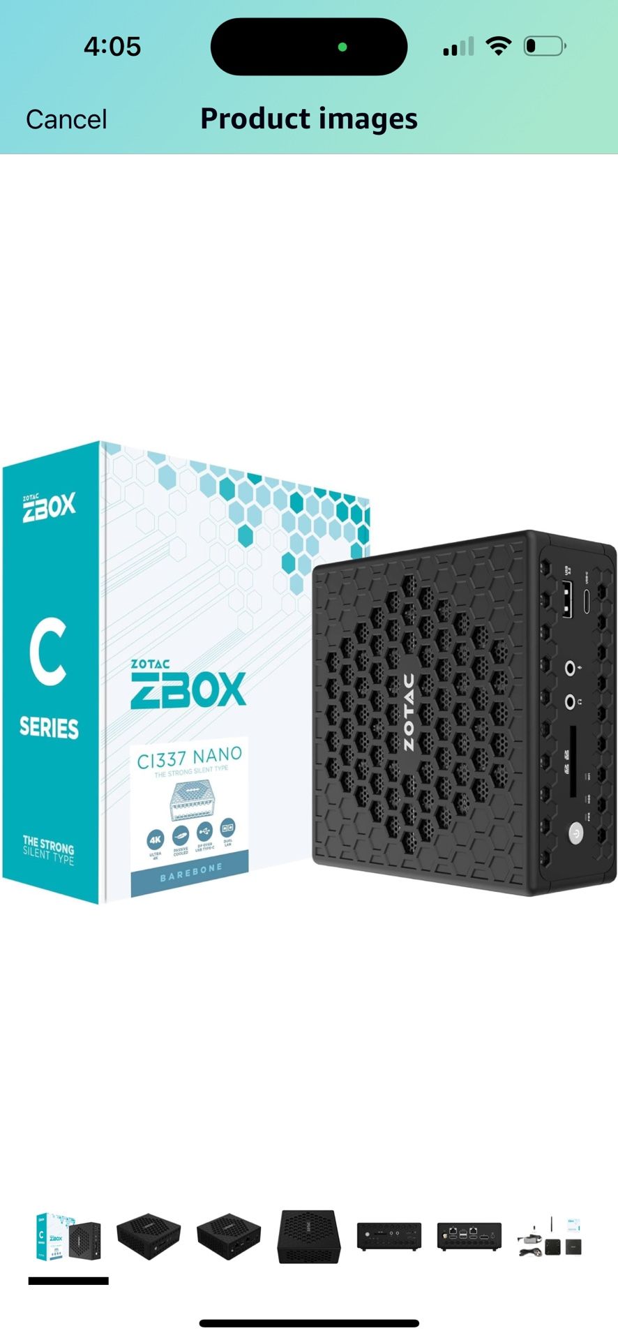 ZOTAC ZBOX CI337 Nano Fanless Silent Mini PC Intel Processor N100, Intel UHD Graphics, HDMI, DisplayPort, No Memory/Storage/OS Barebones System, ZBOX-