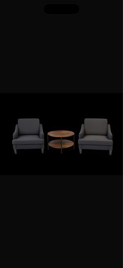 3-Piece Furniture Set: 2 armchairs and round coffee table