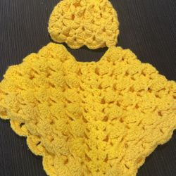 Handmade Baby Poncho And Beanie
