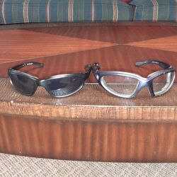 Padded riding glasses dark and clear in good condition