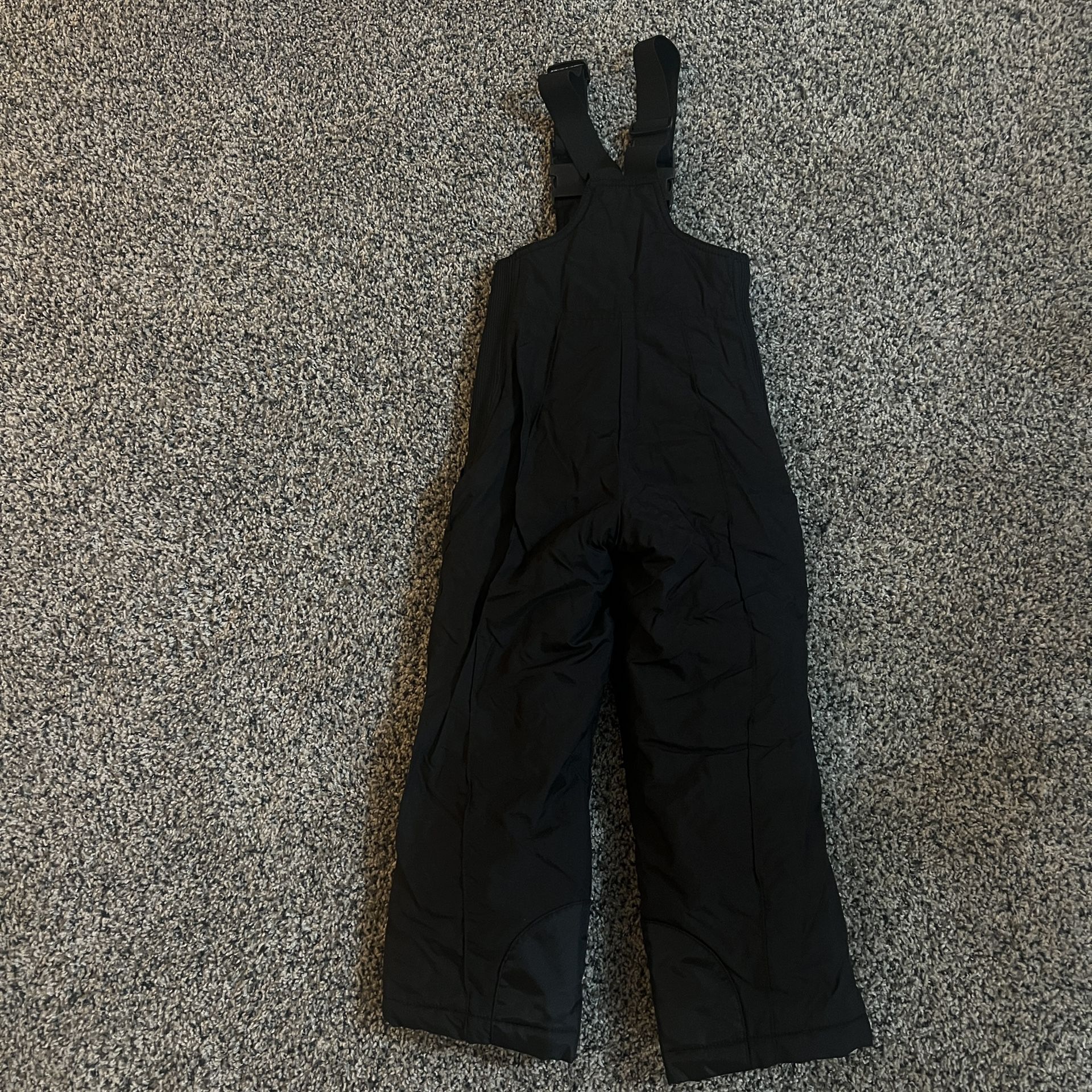Sport Essentials Kids Black Insulated Snow Bib Overalls Size 6 Ski Pants RN88762