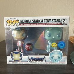 Morgan & Tony Stark EXCLUSIVE GLOW IN THE DARK 2-Pack Funko Pop Iron Man Marvel
