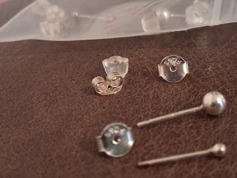 Sterling Silver Ball Stud Earrings 1MM & 3MM - New