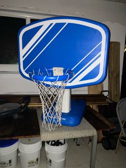 Blue Poolside Basketball Hoop
