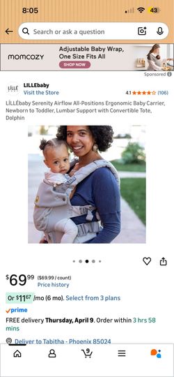 Lillebaby Carrier. Retails $70