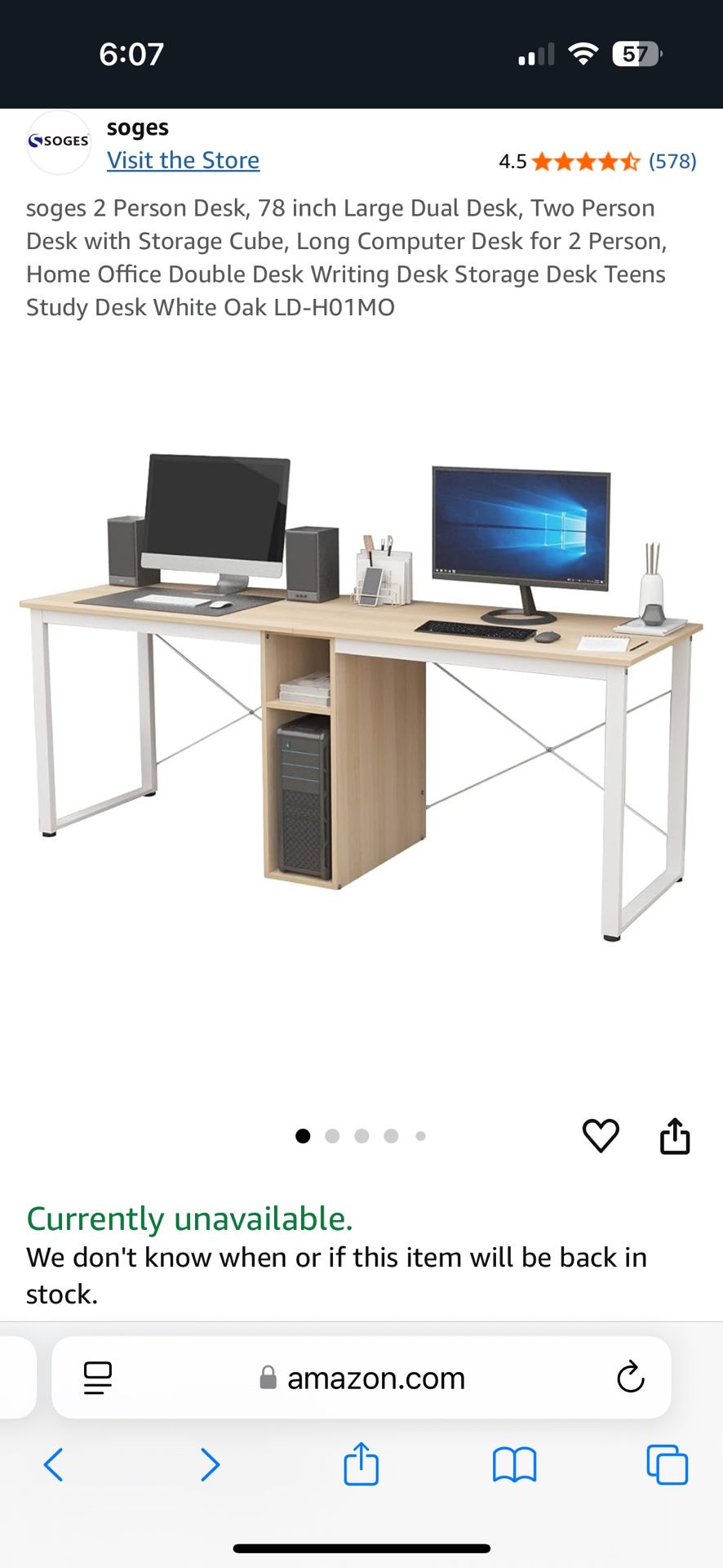 78 Inch 2-person Desk