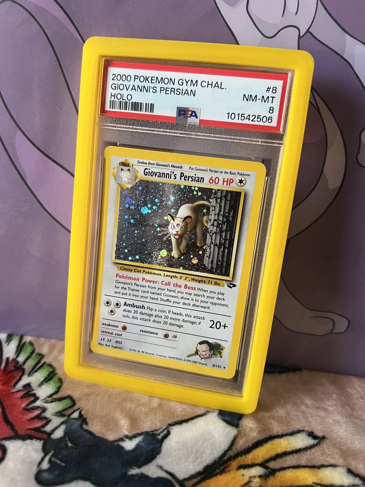 2000 Pokemon Gym Challenge Giovanni's Persian Holo #8/132 PSA 8 π₯π₯