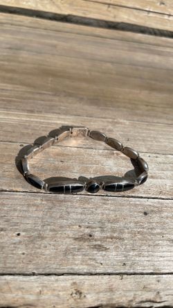 Beautiful black stone 925 vintage bracelet.